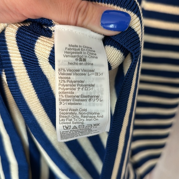 NWOT J. Crew Cyan sweater-dress in stripe - Picture 12 of 13